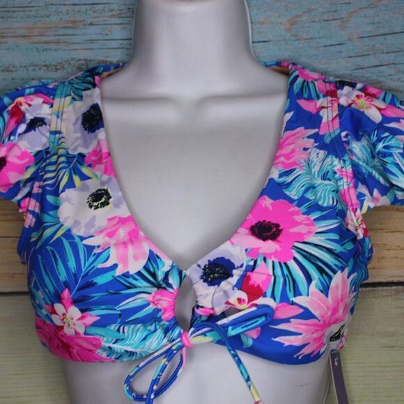 Women's 2 Piece Floral High Waist Bikini Swimsuit Small - Picture 4 of 5
